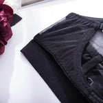 Toucheart 5-Pieces Erotic Lingerie Sexy Hip Skirt For Women Mesh Patchwork Hollow Out See-Through Lure Garters Underwear Suit
