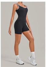 Women's Seamless Yoga Jumpsuits Sports Fitness Gym Sleeveless Backless Hip-lifting Shorts One-piece Training Workout Jumpsuit