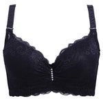 Plus Size Female Lace Bra Thin Bralette 80-105 C/D Cup Push Up Brassiere Widening Side 4-Row Button Bras Absorbs Sweat Underwear