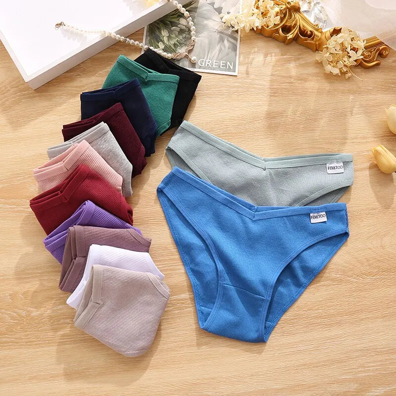 5Pcs Women Cotton Panties V-Belt Ladies Soft Female Sexy M-4XL Low-Rise Panties Bikini Underwear Comfortable Lingerie 2024