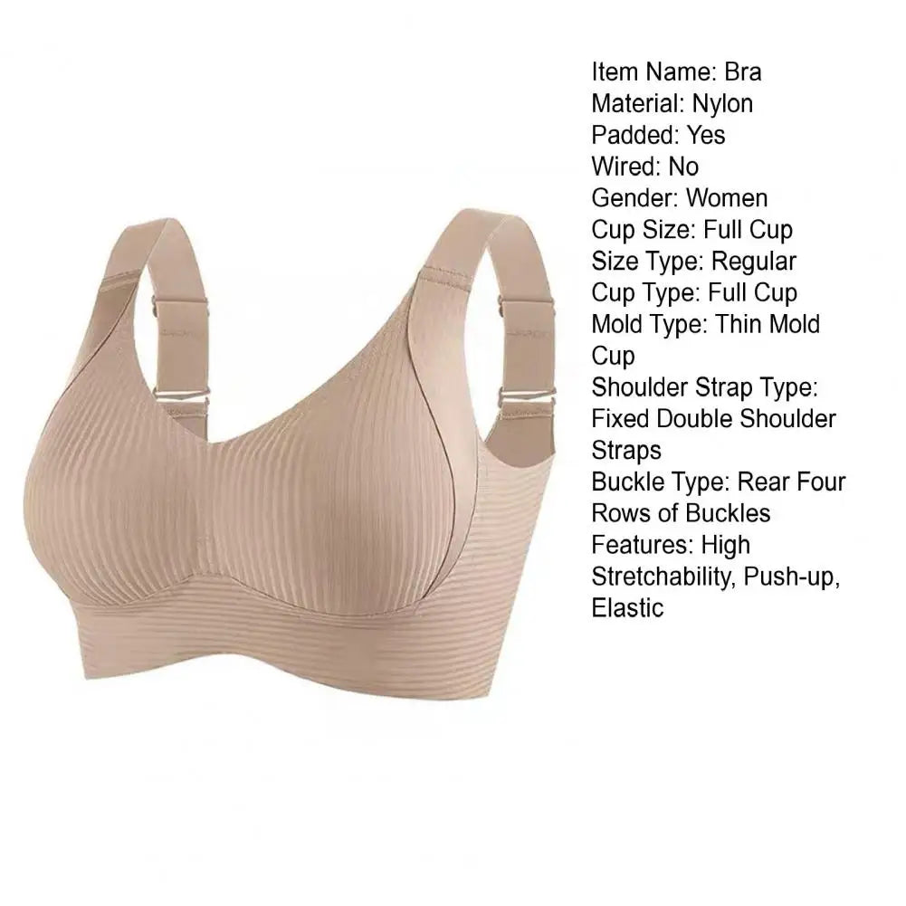 Support Bra Yoga Underwear Wireless Push-Up Bra Natural Lift Seamless Vest Type Straps Wire-Free Full Coverage Bra