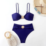 High Waist Bikini Women's Swimsuit Two-piece Bathing Suits Bandeau Woman Swimwear Trend Bikinis Sets Brazilian Beach Wear