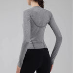 Women's round Neck Fitness Top for Autumn Running Training Pilates Yoga Workout Clothing Comfortable Training Top