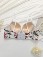 Floral Print Push Up Corset Bra For Women Sexy Longline Bustier Top Underwire Lingerie With Adjustable Straps B6060