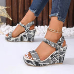 2026 New Women's Wedge Sandals Fashion Floral Printed Canvas ShoesCasual Sandals