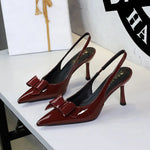 Luxury Designer Burgundy Suede Ankle Strap Pumps Sexy Pointed Toe Ankle Buckle Elegant Heels Fashion Wedding Party Shoes Shoes