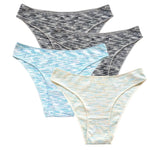 4Pcs/Set Women's Panties Low Rise Briefs Stretch Underwear Female Underpants Colorful Striped Panties Comfort Lingerie S-XL
