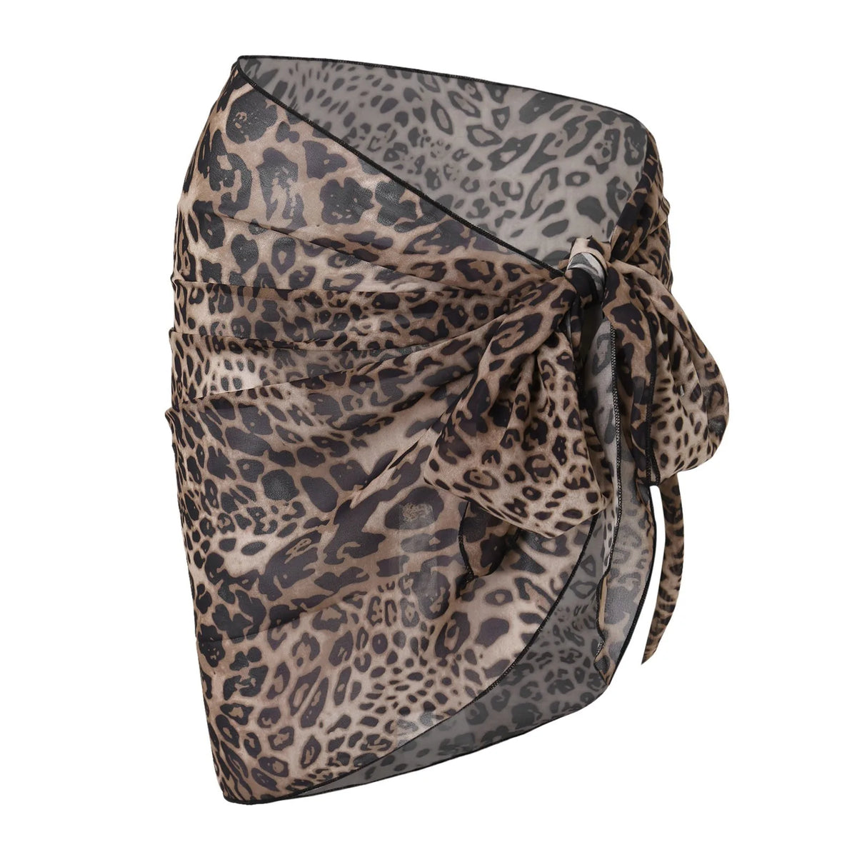 Women Sheer Wrap Cover Up Skirt Beach Wrap Bikini Leopard Print Zebra Stripes Beach Skirt For Swimwear Summer Bathing Suit