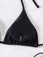 ZTVitality Sexy Set Damen Black Triangle Tie Side Bikini 2025 New Biquini Padded Pad Halter Backless Swimsuit Women Swimwear