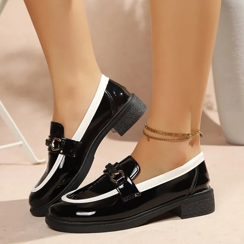 New Fashion Shoes Soft Sole British Style Black Student Performance Shoes Women Casual Mary Jane Shoes