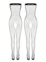 Plus Sexy Lace Lingerie Women's Transparent Catsuit Open Crotch Body Stockings For Sex Sling Halter Backless Teddies Bodysuits