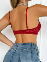 Women's New Product Red Lace With Steel Ring Lingerie Sexy Daily Thin Brassiere Pull Up Solid Color Underwear MR2690
