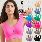 Women Mesh Panel Seamless Tank Bra Sports Wireless U Back V-Neck Vest Style Bralette Sexy Lingerie Multi Colors Intimates S-5XL