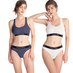 Fashion Bottoming Tops Letter Print Women‘sBra ThongUnderwear Set Sexy Beauty Back Vest Top Seamless Sleep Lingerie Suit