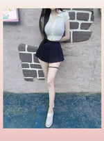 WOMENGAGA Korea Style Sexy Slim High Waist Strap A-line Half Length Skirt Fashion Women Skorts JK Sweet 2023 NewOW3W