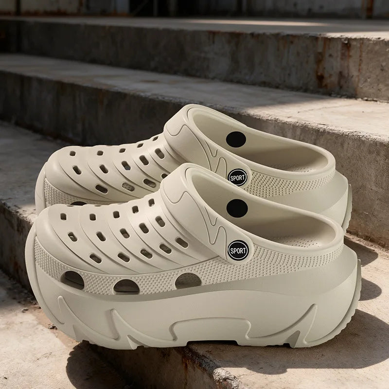 Thick Sole Fashion Clogs For Women Summer Platform Shoes Soft EVA Girls Indoor Street Slippers FemaleLeisure Wedges Sandals