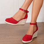 Big Size 43 Comfort Summer Office Lady Platform Shoes Espadrilles Shoes Women Leisure Cross Strap High Heels Wedges Pumps Woman
