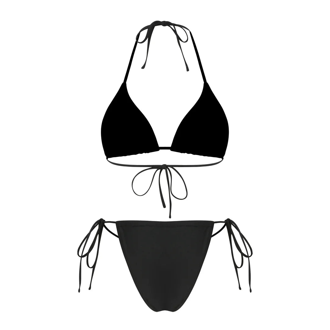 New With Hollow Out Cover Up Halter Bikini Women Swimwear Female Swimsuit Three-pieces Bikini set Bather Bathing Suit Swim V7964