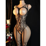 Adult Crotchless Lingerie Women Erotic Crossover Breastless Underwear SetSexy Bodystocking BDSM Fishnet Bondage Set GamesToy