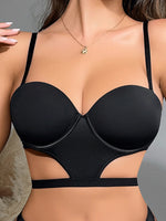 Solid Color Underwire Bra 1/2 Cup Sexy Lace Women Fashionable And Comfortable Lingere Full Coveage Underwear With 1pc Strap
