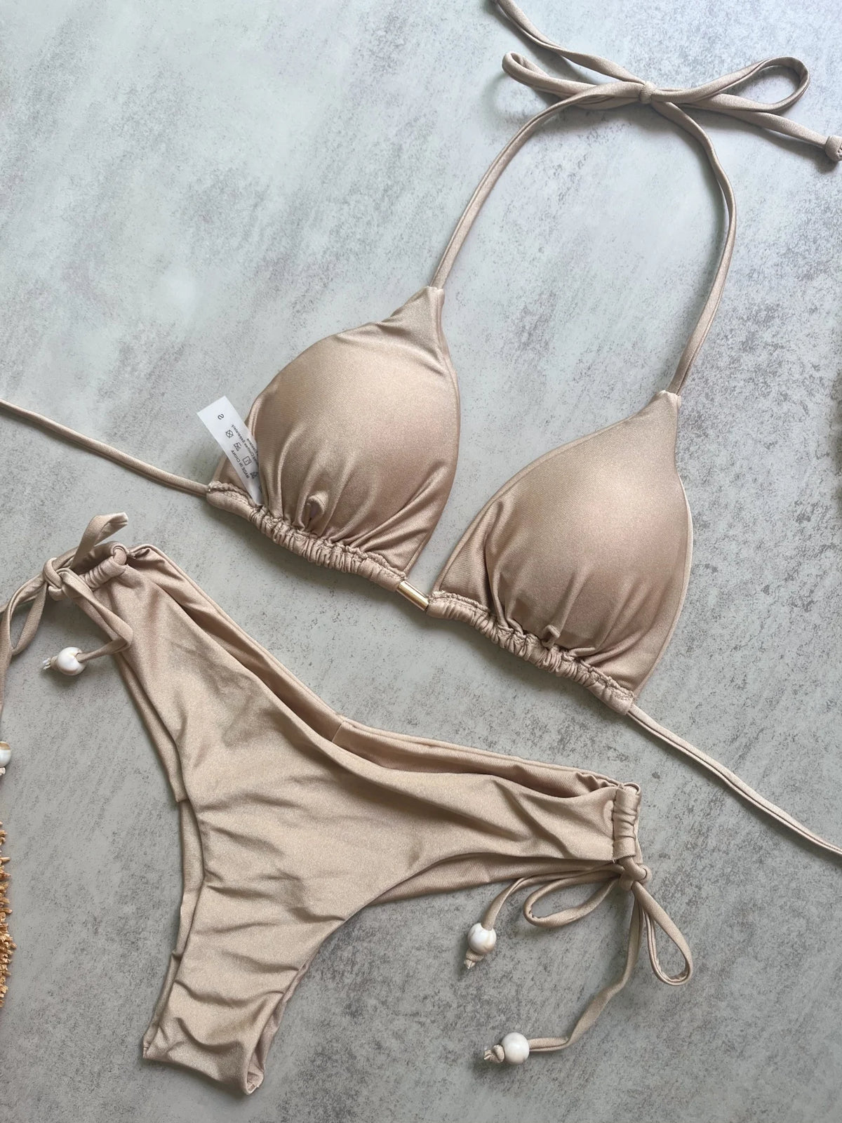 2026 Sexy Folds Bikini Set Solid Micro Bikinis Women Swimsuit Female Triangle Swimwear Beach Wear Bathing Suit