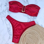 Sexy U Shaped Bandeau Bikinis Sets Mujer Strapless Swimwear Women Gold Swimsuit Bathing Suit Biquinis Brazilian Bikini Swim 2026