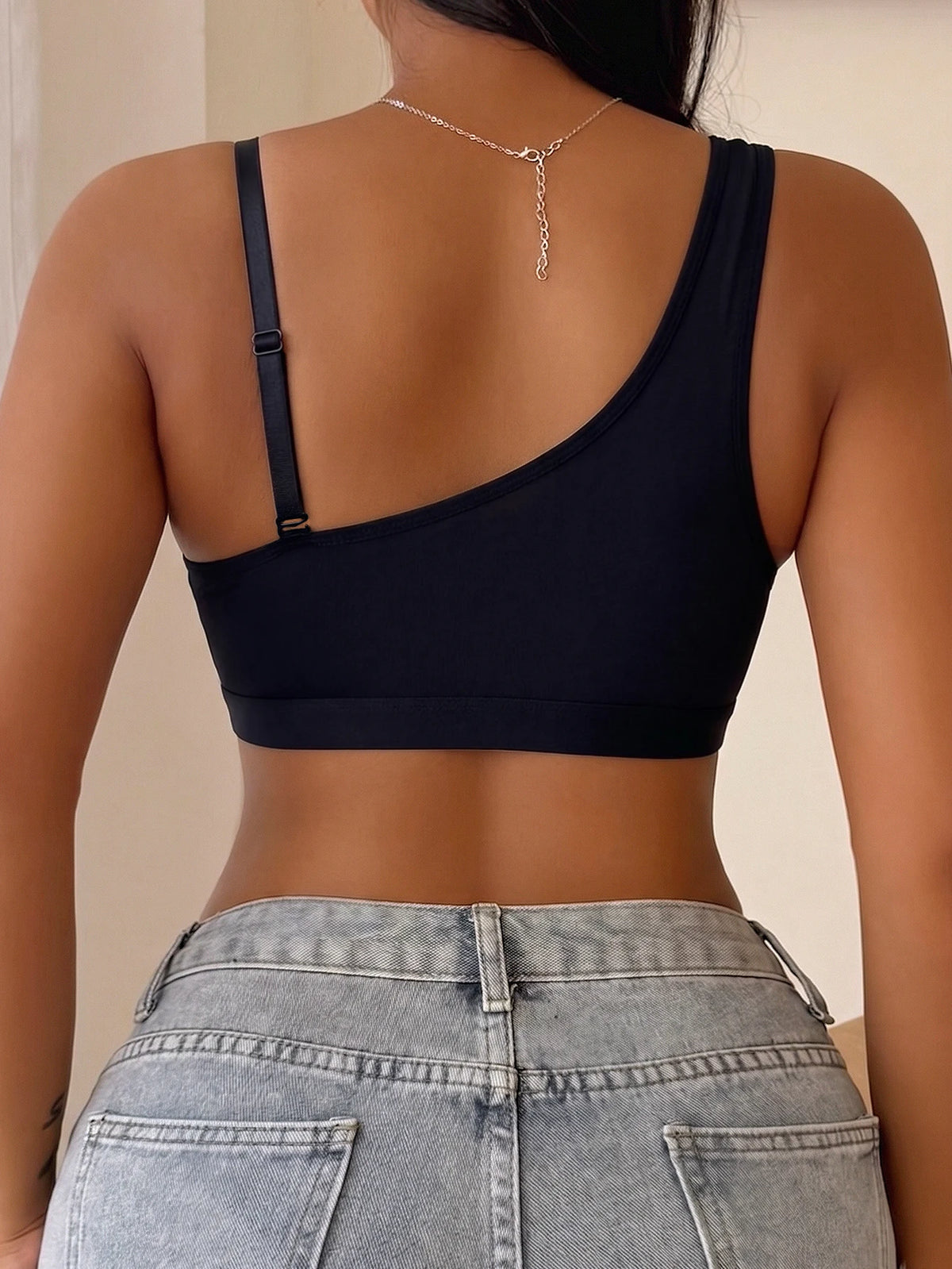 Detachable Single Strap Women Bra Wireless No Pad Wireless Brassiere Breathable Mesh Comfort Minimizer Underwear