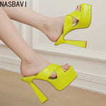 Summer New Style Fashion Waterproof Platform Super High Heel Women's Slippers Outdoor Party Open Toe Sandals High 15cm Size 37