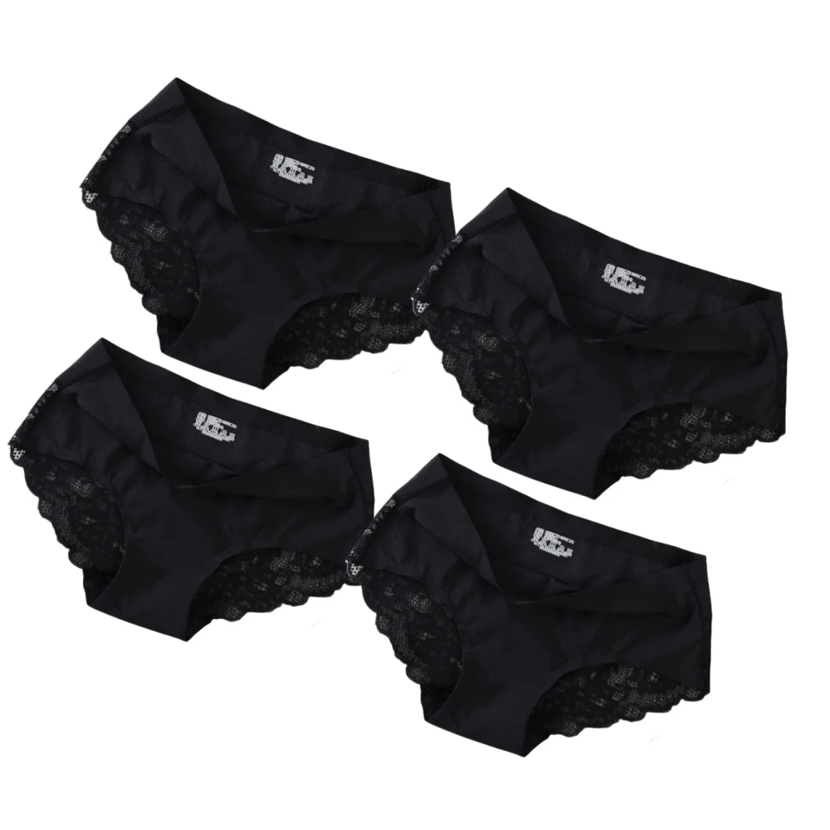 4Pcs/Set Panties Sexy Briefs Lace Trims Panties For Women Comfort Breathable Panty Low-Rise Lingerie M-XXL Ice Silk Underwear