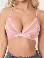 1pcs 2026 Lace for Women Bras Wire-Free 3/4 Cup Brassiere Fashion Style Pink Sexy Lingerie No Pad Breathable Female Underwear