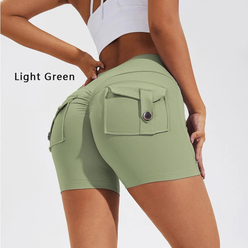 DIAS FIT JOY Tight Women's Shorts Pocket High Waist Lifting Buttocks Quick Drying Yoga Shorts