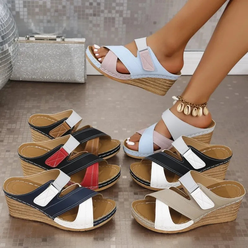 Wedges Slippers Female 2026 Summer New Fashion Shoes for Women Luxury Designer Outdoor Beach Platform Slippers Zapatos De Mujer