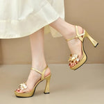 Women Sandals Fashion High Heel Sandals Luxury Banquet Party Dress Sandal Summer Open-toe Women High Heel Sandals