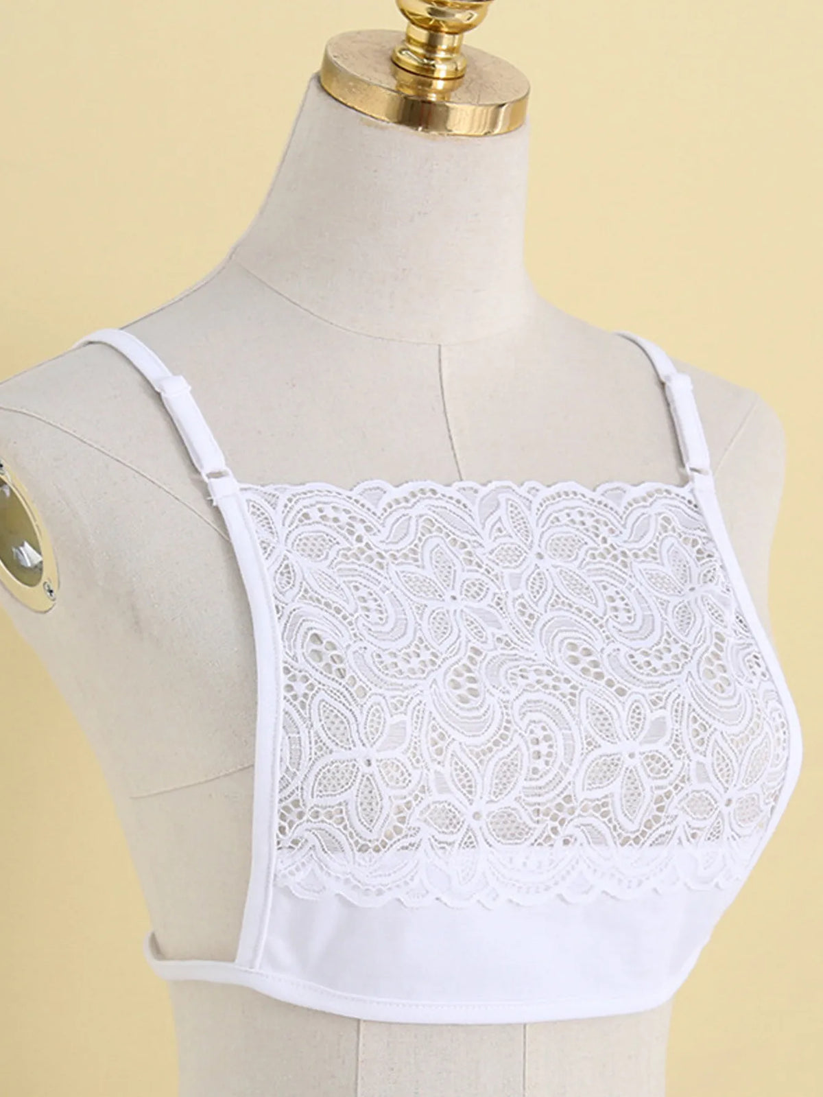 Women’s Lace Chest Cover Cami Insert Adjustable Strap Modesty Panel for Low Cut Tops Dress Layering Underwear