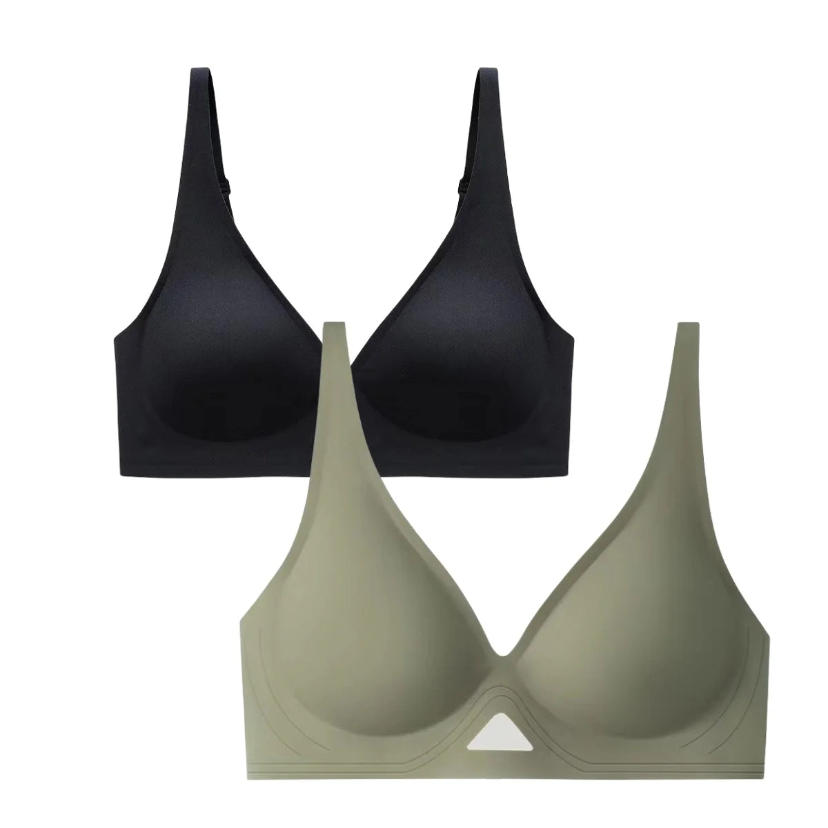 2Pcs/Set Seamless Bras for Women Non-wire Invisible Deep V Bralette Female Push Up Bras Underwear Sexy Lingerie