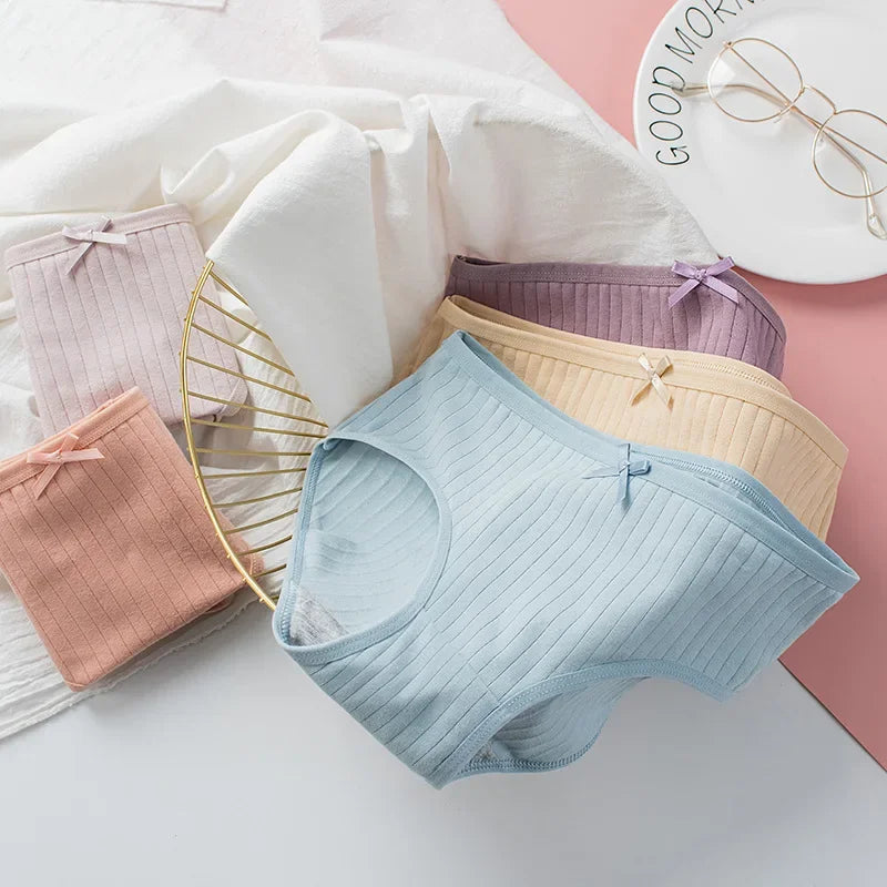 5Pcs/Set Cotton Briefs Women Panties Sexy Lingerie Women's Underpants Low Waist Panty Comfy Breathable Seamless Underwear