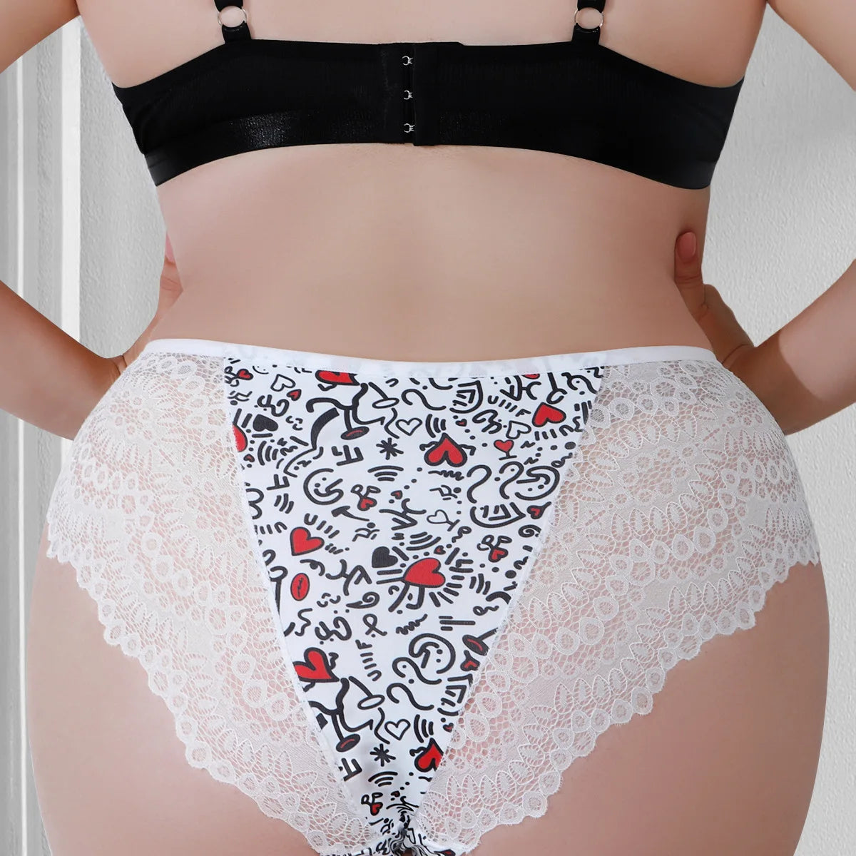 1pcs Plus Size 1XL-4XL Sexy Women Panties Bow Elegant Lady Briefs Mid Waist Female Underpants Breathable Comfortable Underwear