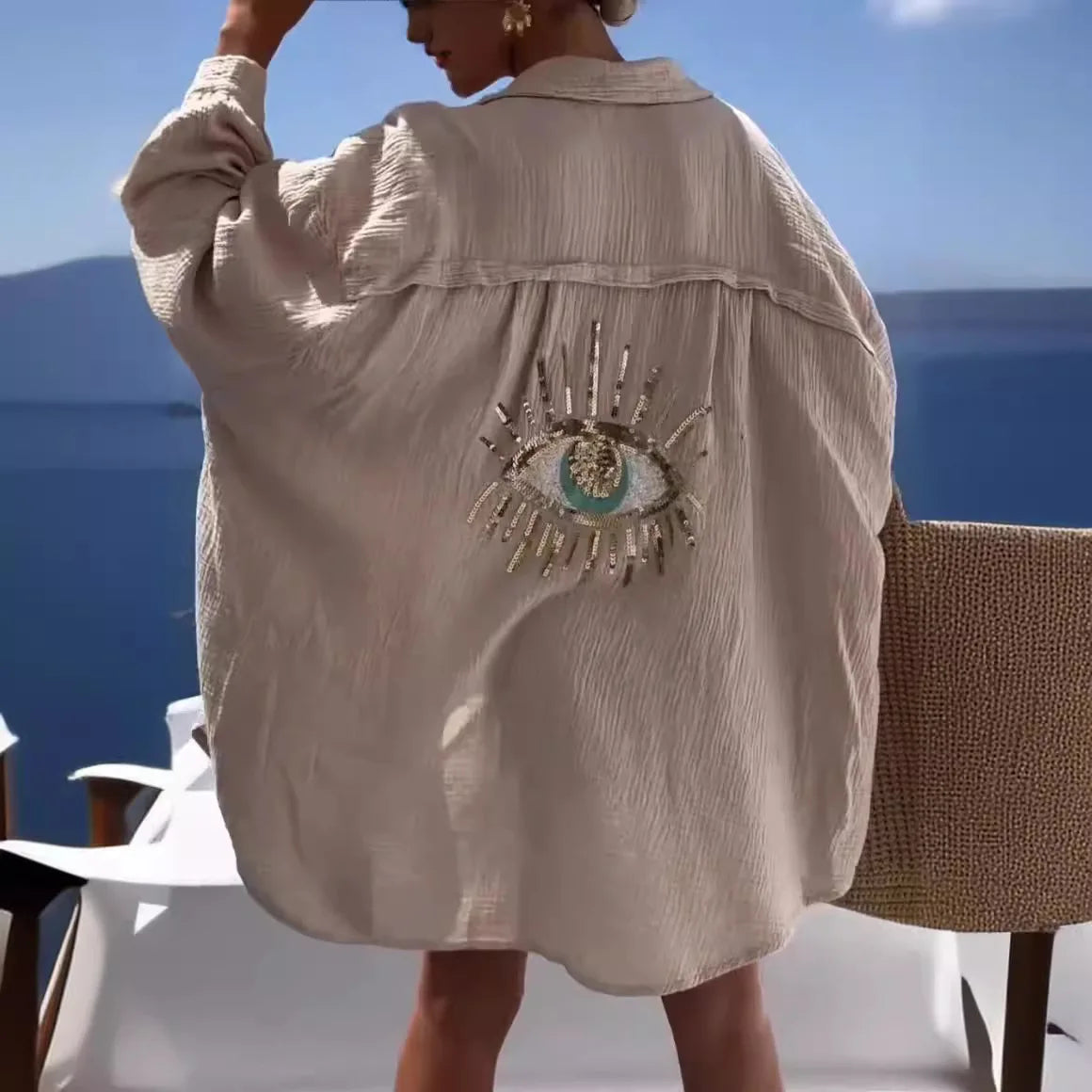 Blue Eyes Bikini Cover Up Lace Hollow Crochet Swimsuit Beach Dress Women 2026 Summer Cover-Ups Bathing Suit Beach Wear Tunic