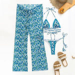 Floral Print 3 Piece Micro Thong Bikini Set Swimwear with Trousers Sexy Swimsuit Woman 2026 Bikinis Mujer Beachwear Bathing Suit