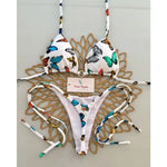 2026 Swimwear Women CuteCherry Print Brazilian Thong Bikini Set Sexy Thong Swimsuit Two Pieces Bathing Suit Women Beach Wear