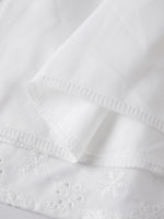 2026 Summer Women's Floral Eyelet White Cami Dress Sleeveless Square Neck A-line Dress Beach Bohemian Retro Sundress