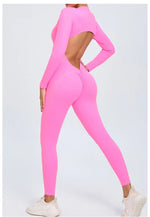 Women's Seamless Yoga Bodysuit Long Sleeve Zipper & Back Cutout Naked Feeling Quick-Dry Running Fitness Workout Jumpsuit