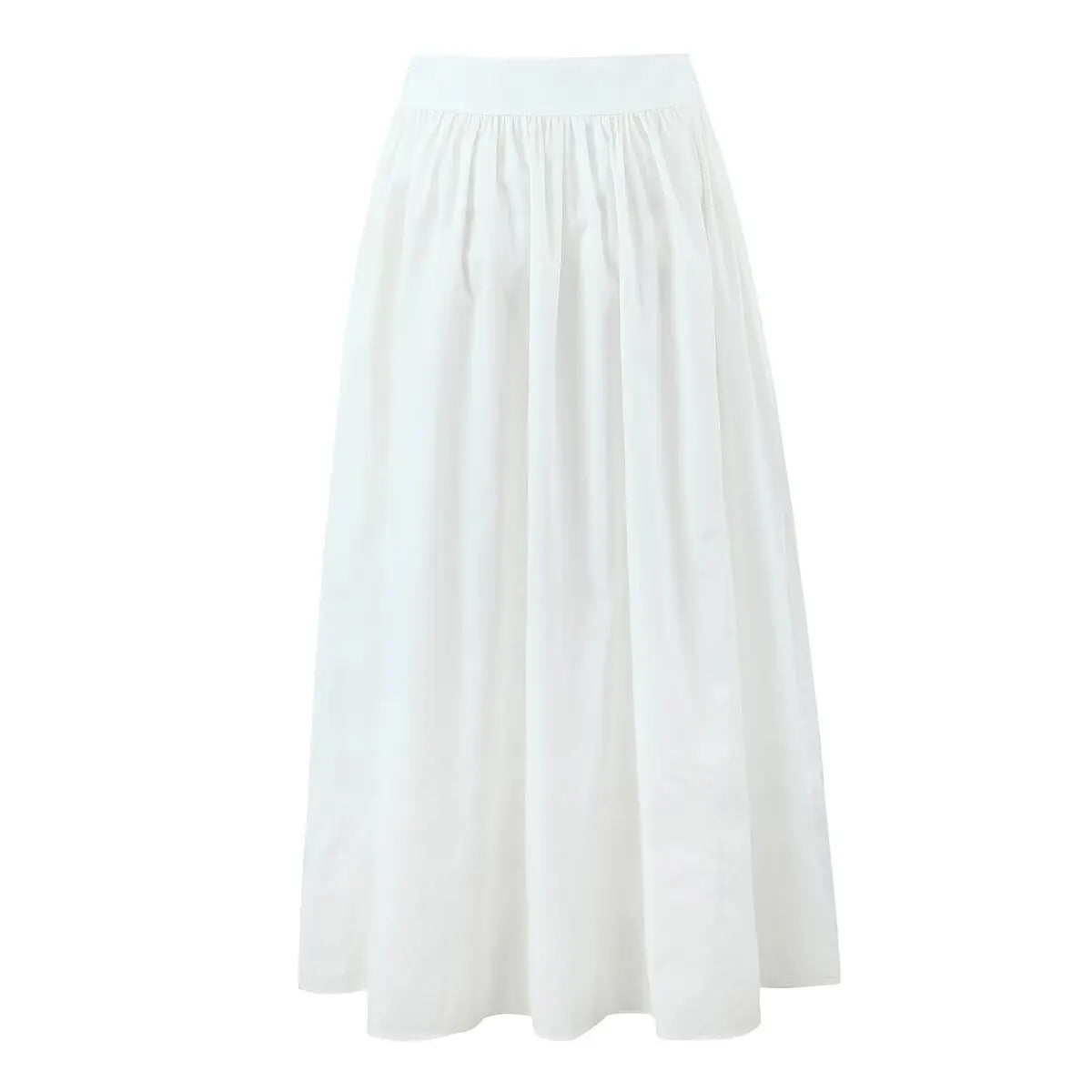 Summer Women White Cotton Dress Set 2025 Top+skirt 2 Pcs Outfit Ruffles Button Slim Top A-line Maxi Skirt Beach Casual Dress