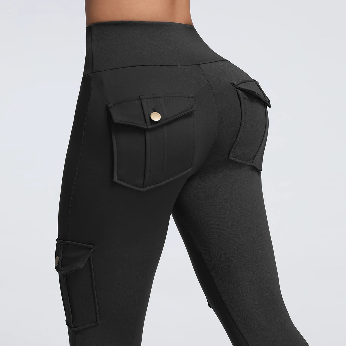 Women's Cargo Pocket Fitness Yoga Leggings With Pockets - High-Waisted Stretch Tights Butt Lift Yoga Running Pants