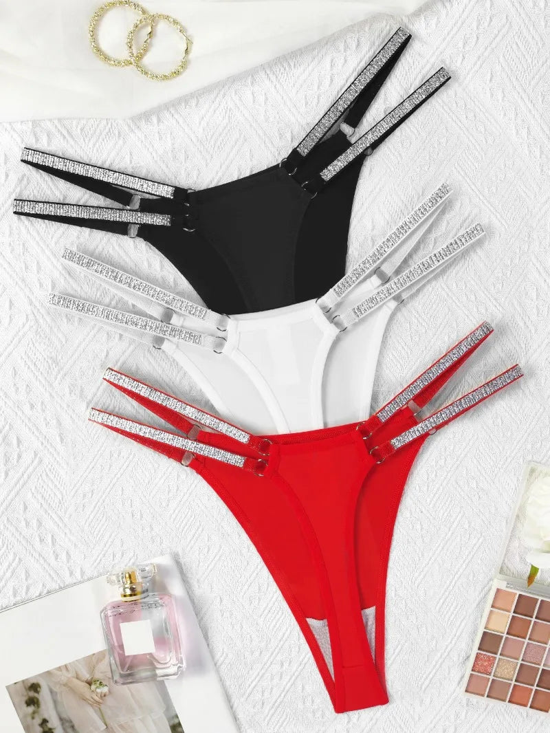 1pcs Green New Year Sexy Women g-string Underwear Breathable Elegant Female Lingerie Shiny Lady thongs Low Rise Fashion Panties