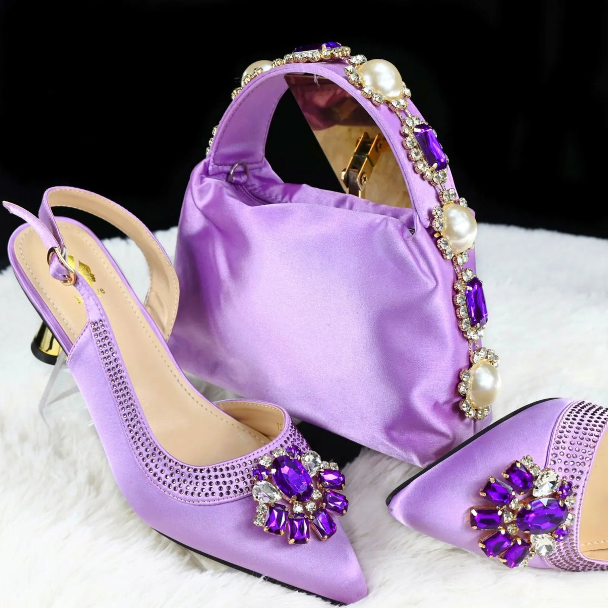 Doershow Lastest Italian Design Fashion Style Ladies Shoes with Matching Bag Set 2025 Nigerian Shoes and Bag SetHGB1-1