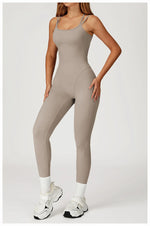 Hearuisavy Female Jumpsuit Long Elegant Sports Bodysuit Woman Gym Clothes Strappy Fitness Overalls Push Up Pilates Yoga Leotard