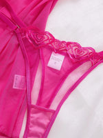 Sweetheart Limited Edition Pink Hearted Sleeping Dress Set-Lightweight sheer embroidered halter dress for sex home wear ZA825181