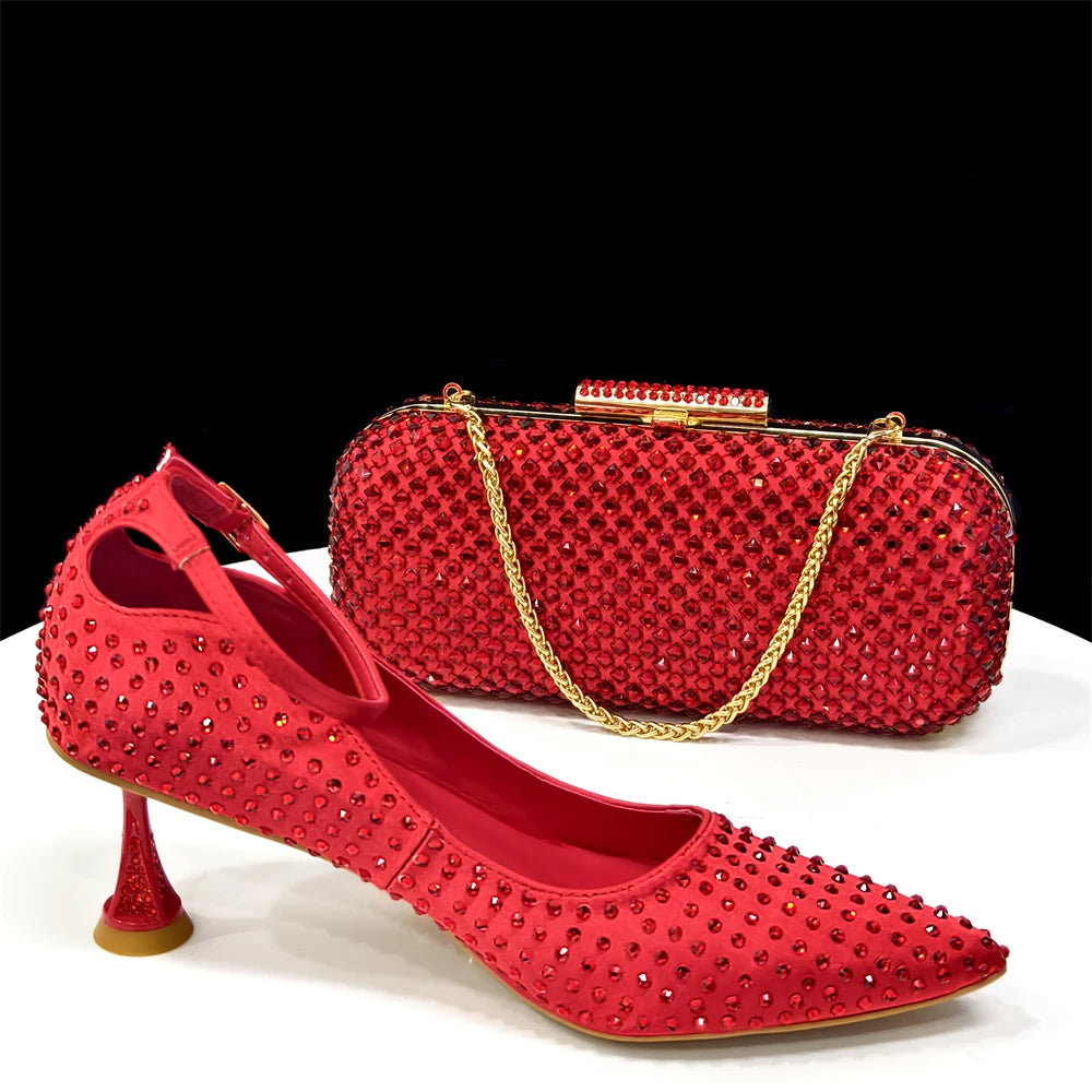 Doershow Italian Shoe and Bag Set New beautiful Women Shoes and Bag Set In GREEN Italian Shoes with Matching Bag set HSH1-1