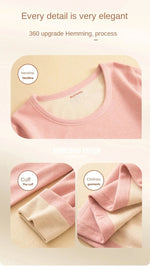 Wool Silk Thermal Underwear Set Double-sided Cashmere Long Johns Plus Cashmere Thick Autumn Winter for Men Women Warm Underwear